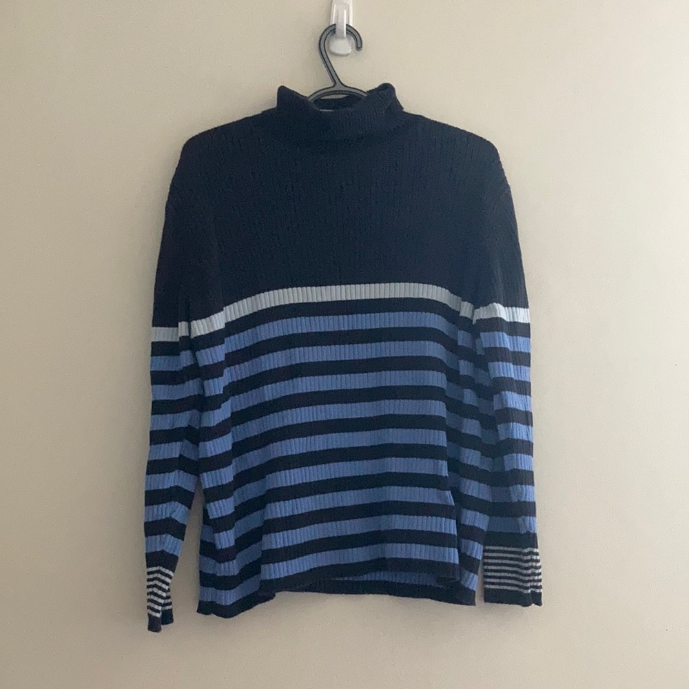 Cotton Striped Turtle Neck